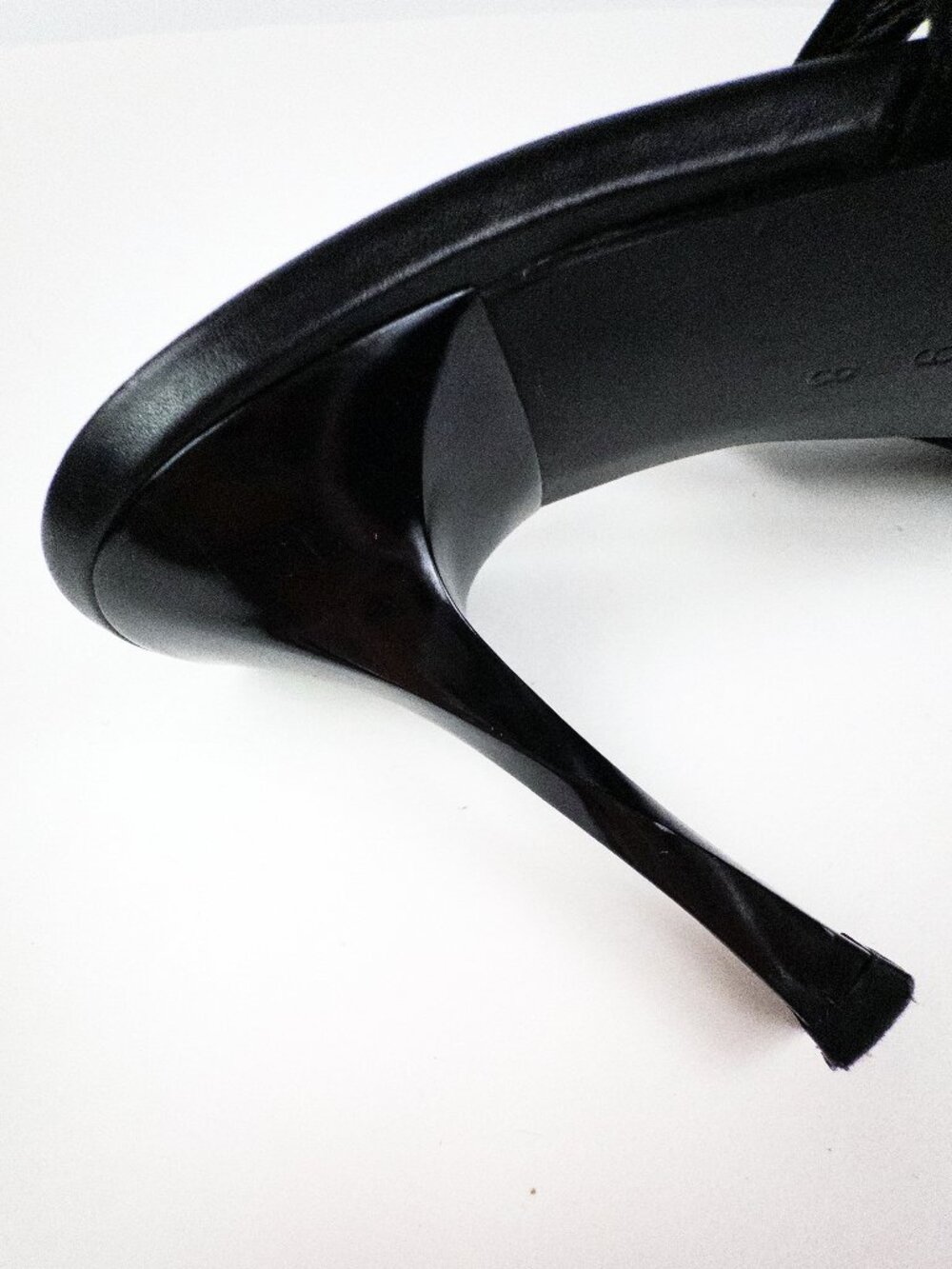 Casadei Black Suede Slingback Pumps Sculptural Twist Heel Pointed Toe Sz 9 - Picture 9 of 9